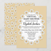 Boho Daisys Virtuellare inbjudan till babyskor