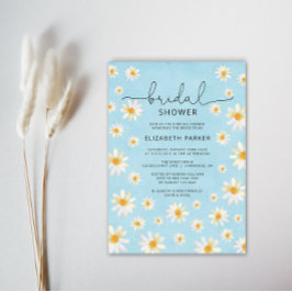 Boho Daisys Watercolor Möhippa Party Inbjudningar