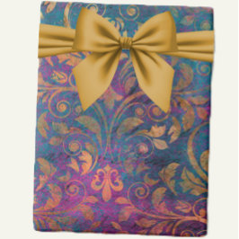 Boho damask elegant lila blue guld presentpapper