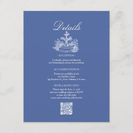 Boho Damblå Bröllopsdetalj Tilläggskort