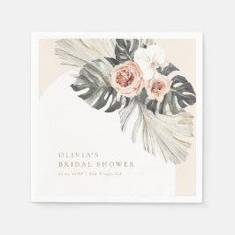 Boho Dammig Blommig Båge Pappersservett
