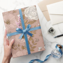 Boho dammig rosa blomma beige blommönster