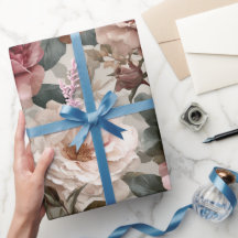 Boho dammig rosa blomma beige blommönster
