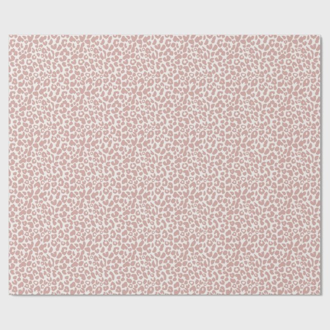 Boho dammig rosa leopardtryck  presentpapper (Platt)