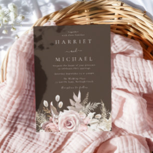 Boho dammig rosa & rosig blomster höst sommar bröl inbjudningar