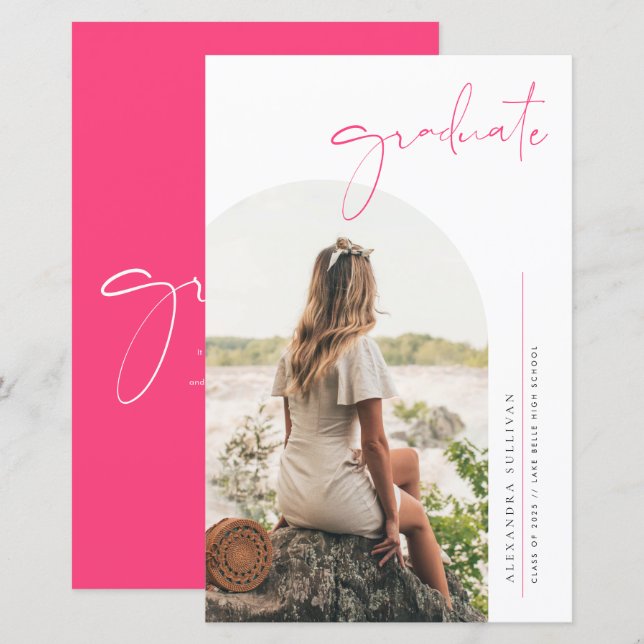 Boho Dammigt Blått Minimalistiskt Valvbåge Foto Ex (Fram/baksida)