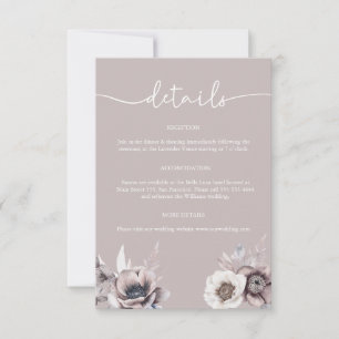 Boho Dammt Rosa Detaljer Bröllopsinkluderingkort Inbjudningar