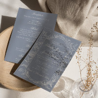 Boho Dammtig Blå Blommig Elegant Allt-i-ett Bröllo