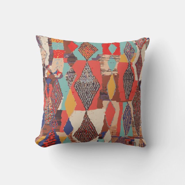 Boho dämpar det geometriska Kilim trycket Kudde (Framsida)