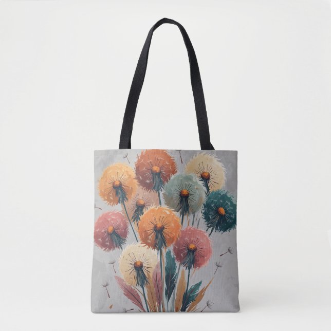 Boho Dandelion Flowers Tygkasse (Framsida)