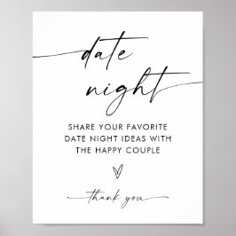 Boho Date night Ideas, Modern Minimalist Möhippa Poster