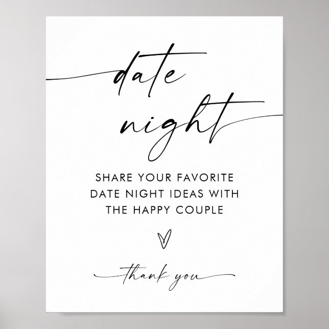 Boho Date night Ideas, Modern Minimalist Möhippa Poster (Framsidan)