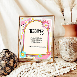 Boho Dazed and Groovy Recipes Card Bord Poster
