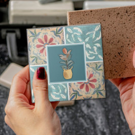 Boho Decorative Tile & Blommigt Ceramic Tile Kakelplatta