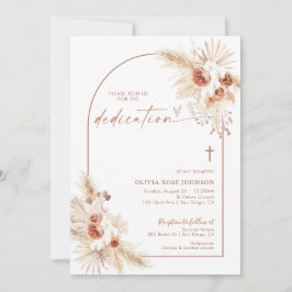 Boho Dedication Inbjudan | Pampas Grass Boho Bapti