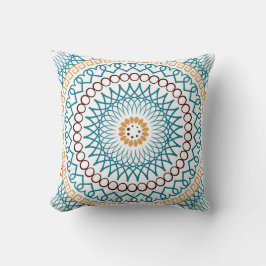 Boho Dekorativ kudde Brown Teal Guld