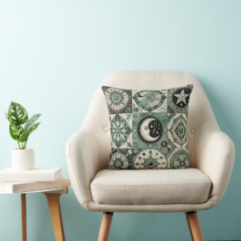 Boho Dekorativ kudde Måne och geometrisk accent
