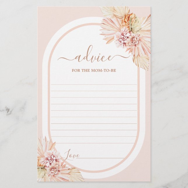 Boho  Desert Advice for Mamma to be card (Framsida)