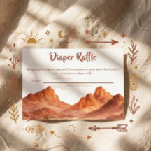 Boho Desert Berg Barn Shower Blöja Lotteri