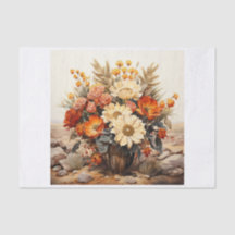 Boho Desert Blommigt Bouquet Art for Decoupage