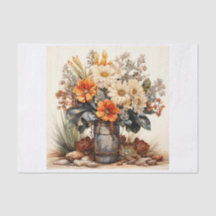 Boho Desert Blommigt Bouquet Art for Decoupage