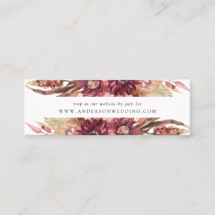 Boho Desert Blommigt-Bröllop OSA Mini Visitkort