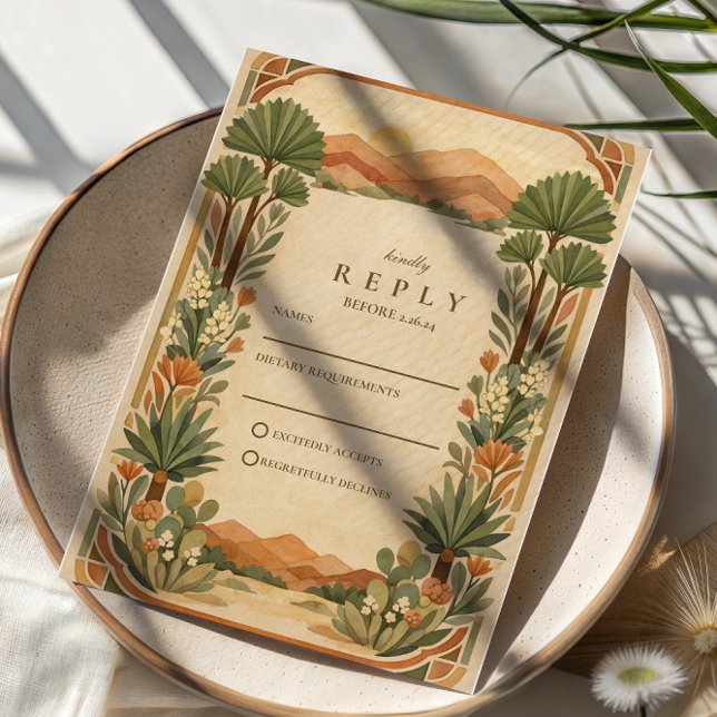 Boho Desert Botanical Wedding OSA Kort (Skapare uppladdad)
