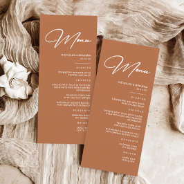 Boho Desert Burnt Orange Bröllop Meny