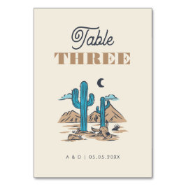 Boho Desert Cactus Arizona Wedding Table Number Bordsnummer