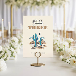Boho Desert Cactus Arizona Wedding Table Number Bordsnummer