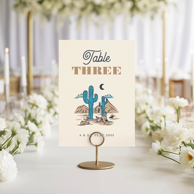 Boho Desert Cactus Arizona Wedding Table Number Bordsnummer (Skapare uppladdad)