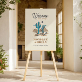 Boho Desert Cactus Arizona Wedding Welcome Sign