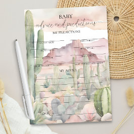 Boho Desert Cactus Baby Predictions Advice Card Inbjudningar