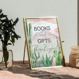Boho Desert Cactus Baby Shower Bokar & Gifts-tecke Poster