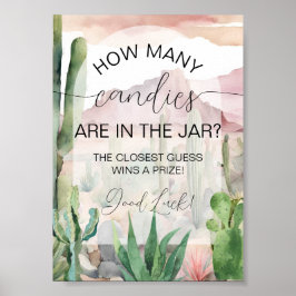 Boho Desert Cactus Baby Shower Candy Gissa Poster