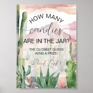 Boho Desert Cactus Baby Shower Candy Gissa Poster