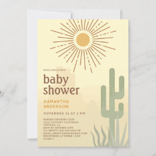 Boho Desert Cactus Baby Shower Inbjudningar