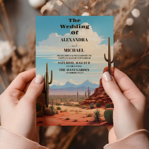 Boho Desert Cactus Bröllop Inbjudningar