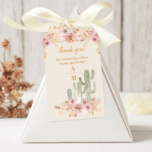 Boho Desert Cactus Bröllop Presentetikett