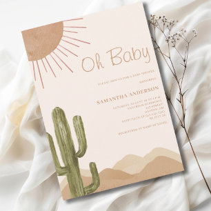 Boho Desert Cactus Oh Baby Shower Inbjudningar