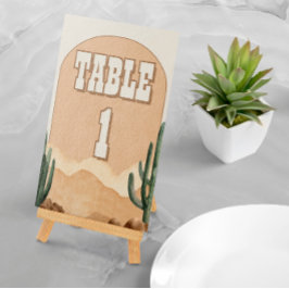 Boho Desert Cactus Southwest Bröllop eller Shower Bordsnummer