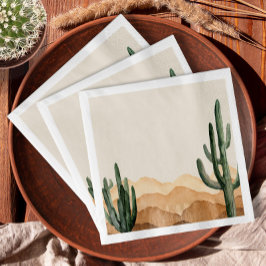 Boho Desert Cactus Southwest Cowboy eller Cowgirl Pappersservett