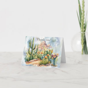 Boho Desert Cactus Watercolor Scenery Card Tack Kort