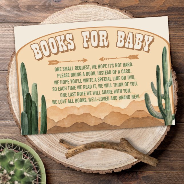 Boho Desert Cactus Westerna Cowboy Bokar för Baby Tilläggskort (Skapare uppladdad)