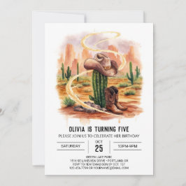 Boho Desert Cowboy Birthday Inbjudningar