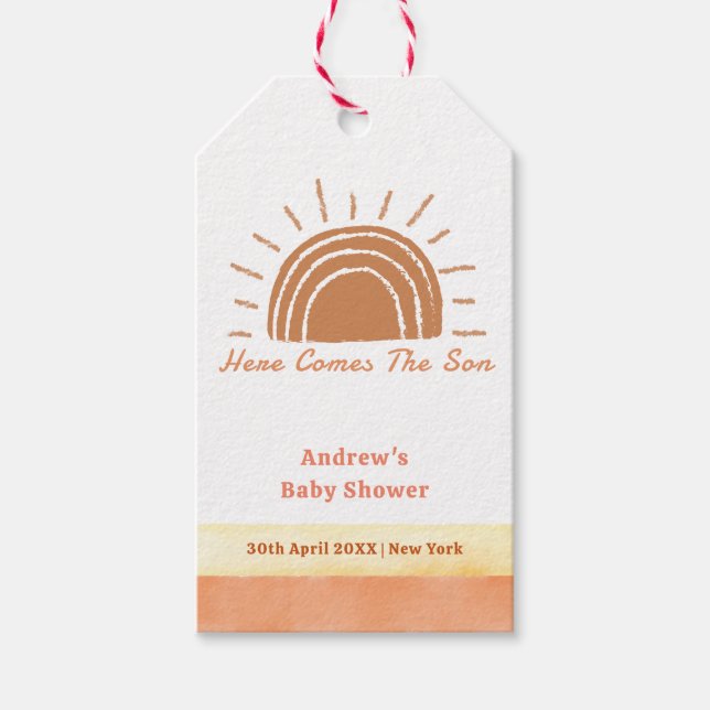 Boho Desert här kommer hit med barnskåran Presentetikett (Framsidan)