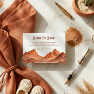 Boho Desert Mountain Baby Shower Böcker för Bebis Tilläggskort