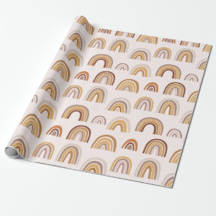 Boho Desert Rainbow Abstrakt Arch Mönster Taupe Presentpapper