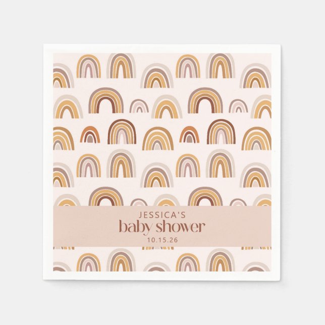 Boho Desert Rainbow Neutralt Anpassningsbar Baby S Pappersservett (Framsidan)