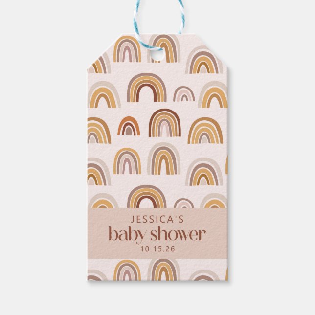 Boho Desert Rainbow Neutralt Anpassningsbar Baby S Presentetikett (Framsidan)